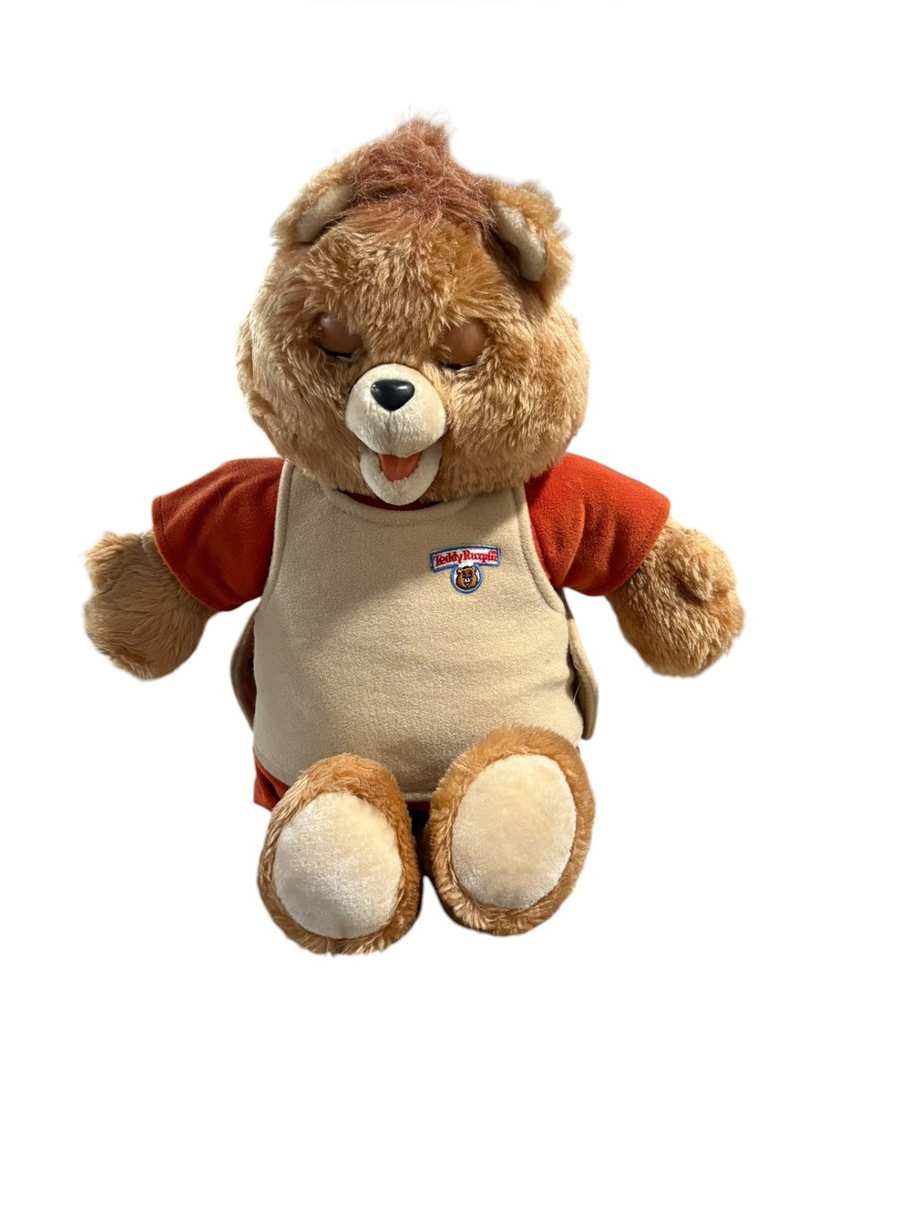 Vintage 1985 Teddy Ruxpin Talking Plush Bear & 2 Cassette Tapes Please Read